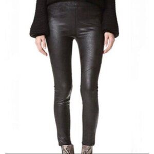 Free People Faux Leather Leggings High Waist Vegan Biker